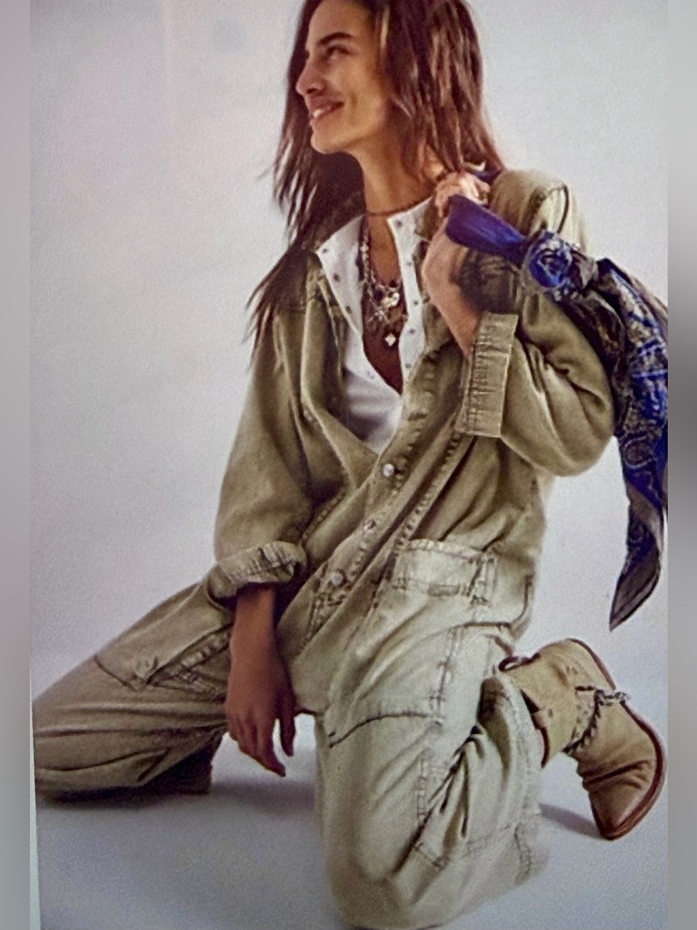 We The Free Margarita Jumpsuit - Calliste Green